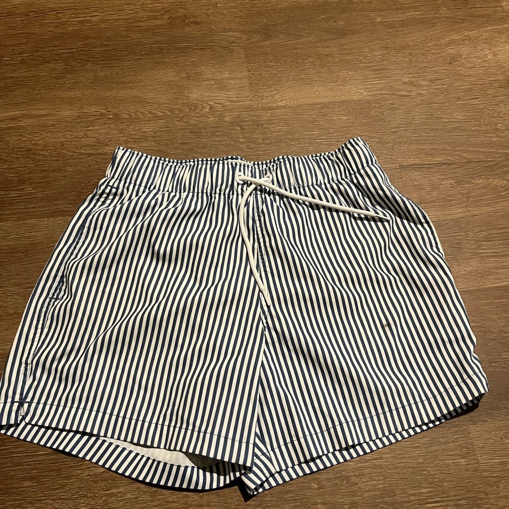 Abercrombie & Fitch Striped Blue and White Swimming Shorts